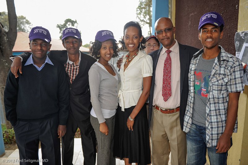 20120329_095045 Nikon D3S 2x3.jpg - Dr. Menelik Desta with Ethiopian high school seniors who have been awarded full scholarships to attend college at the NYU University campus in Dubai